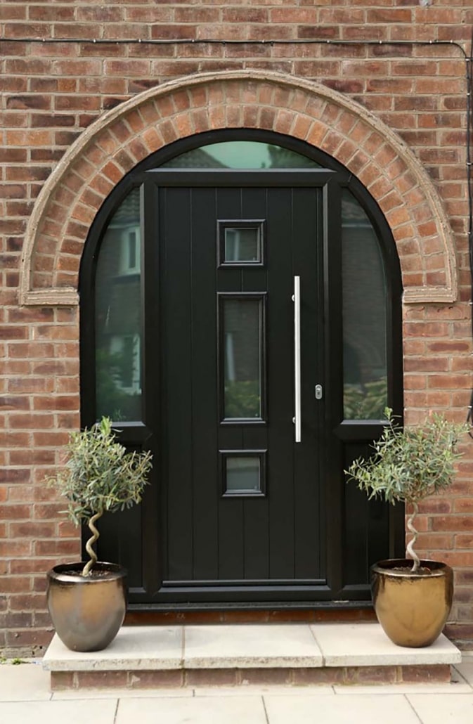 Black modern entrance door