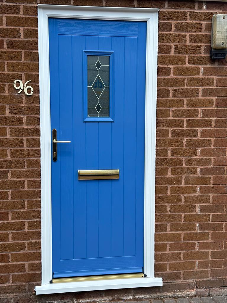 Blue entrance door