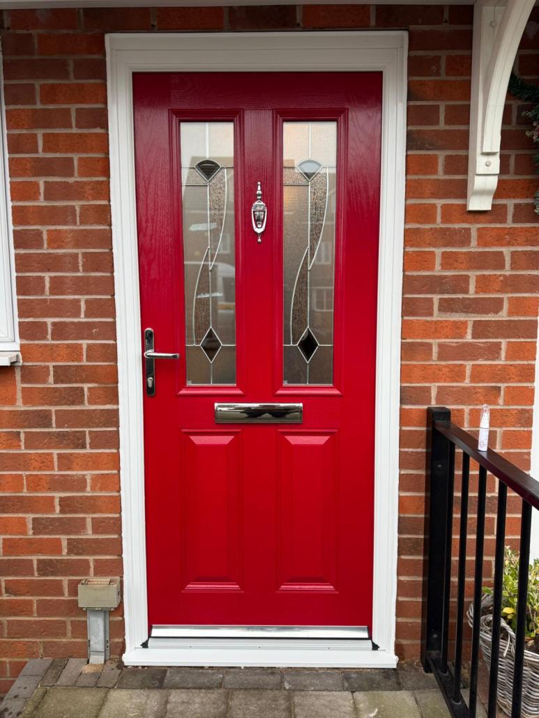 Red entrance door